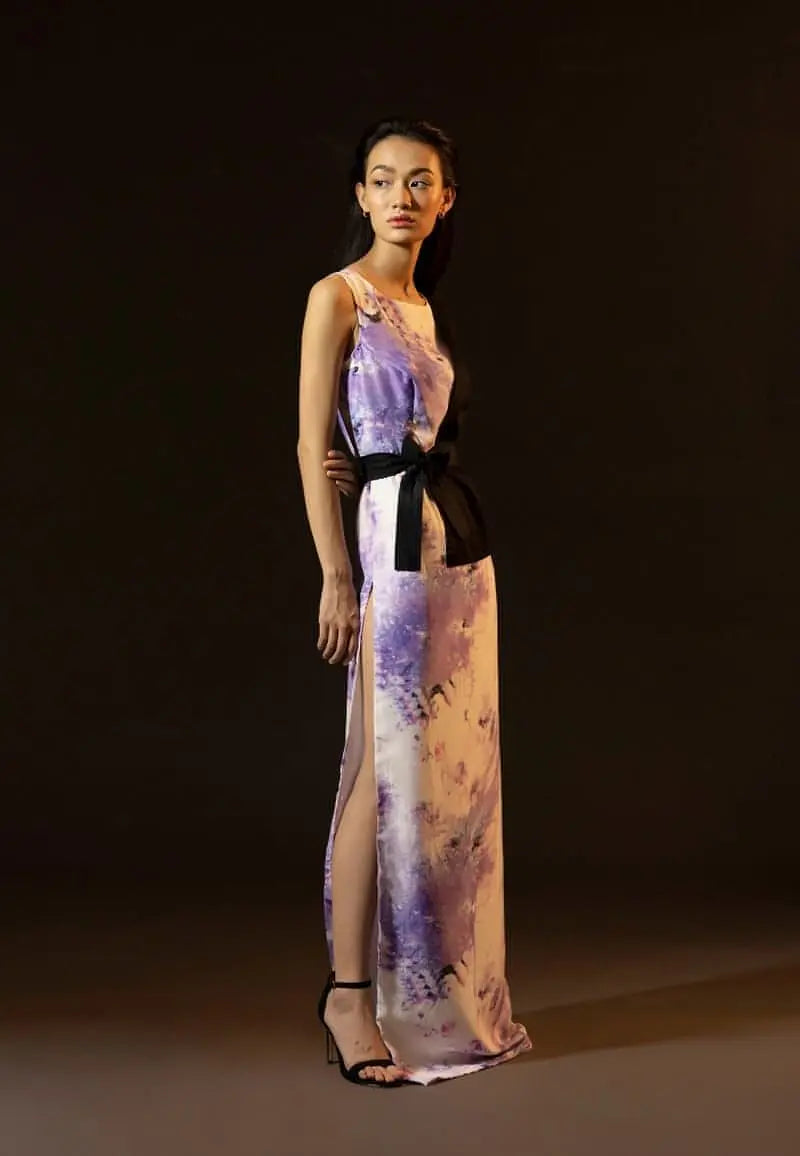 SLEEVELESS JACKET DRESS IN Purple S / Purple SLEEVELESS JACKET DRESS IN Purple S / Purple