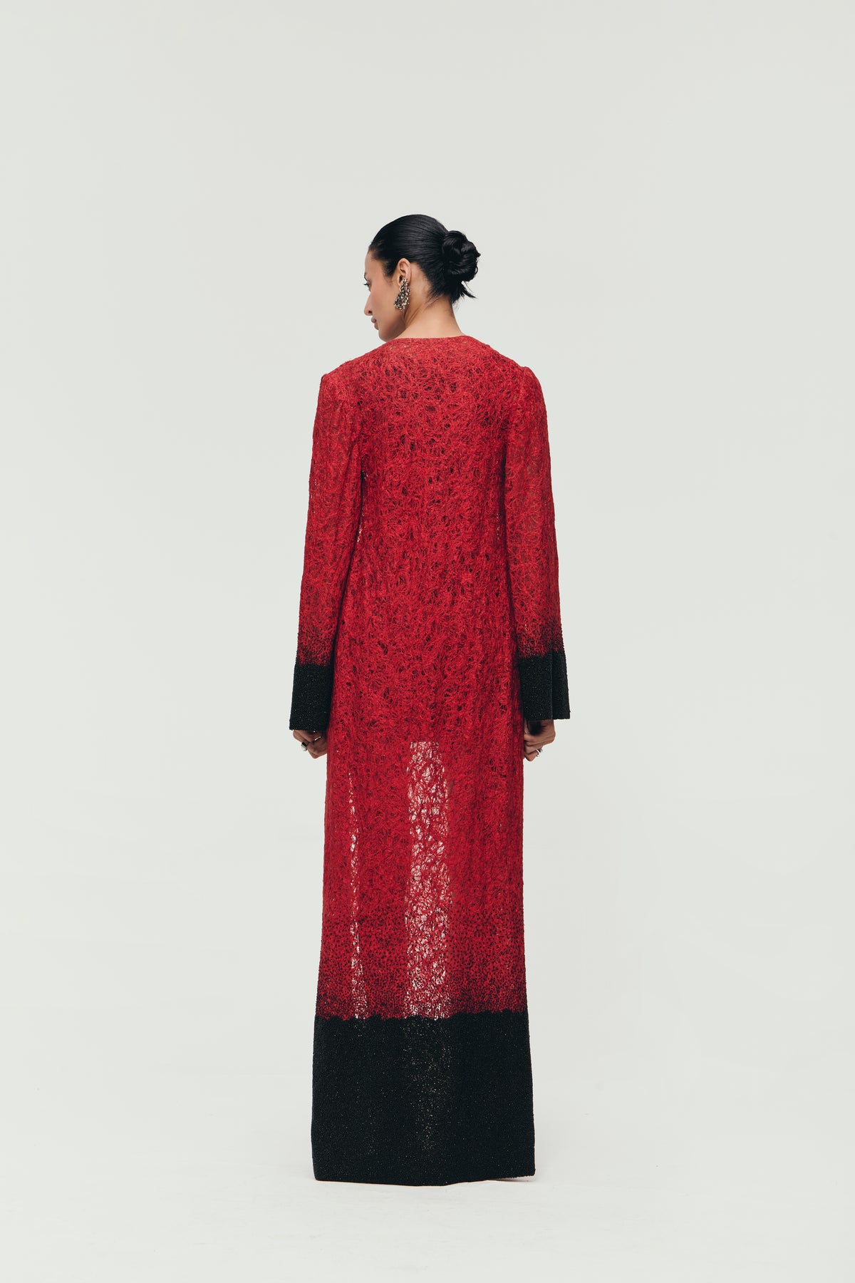 Hand Felted Gradient Jacket in Red