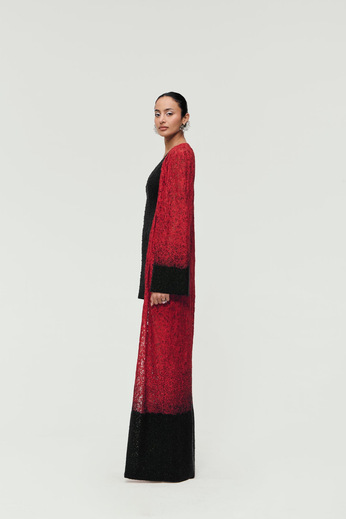Hand Felted Gradient Jacket in Red