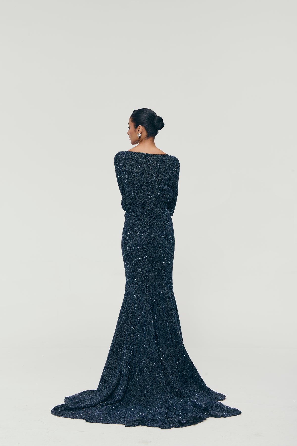 Celestial Embroidered Gown in Blue
