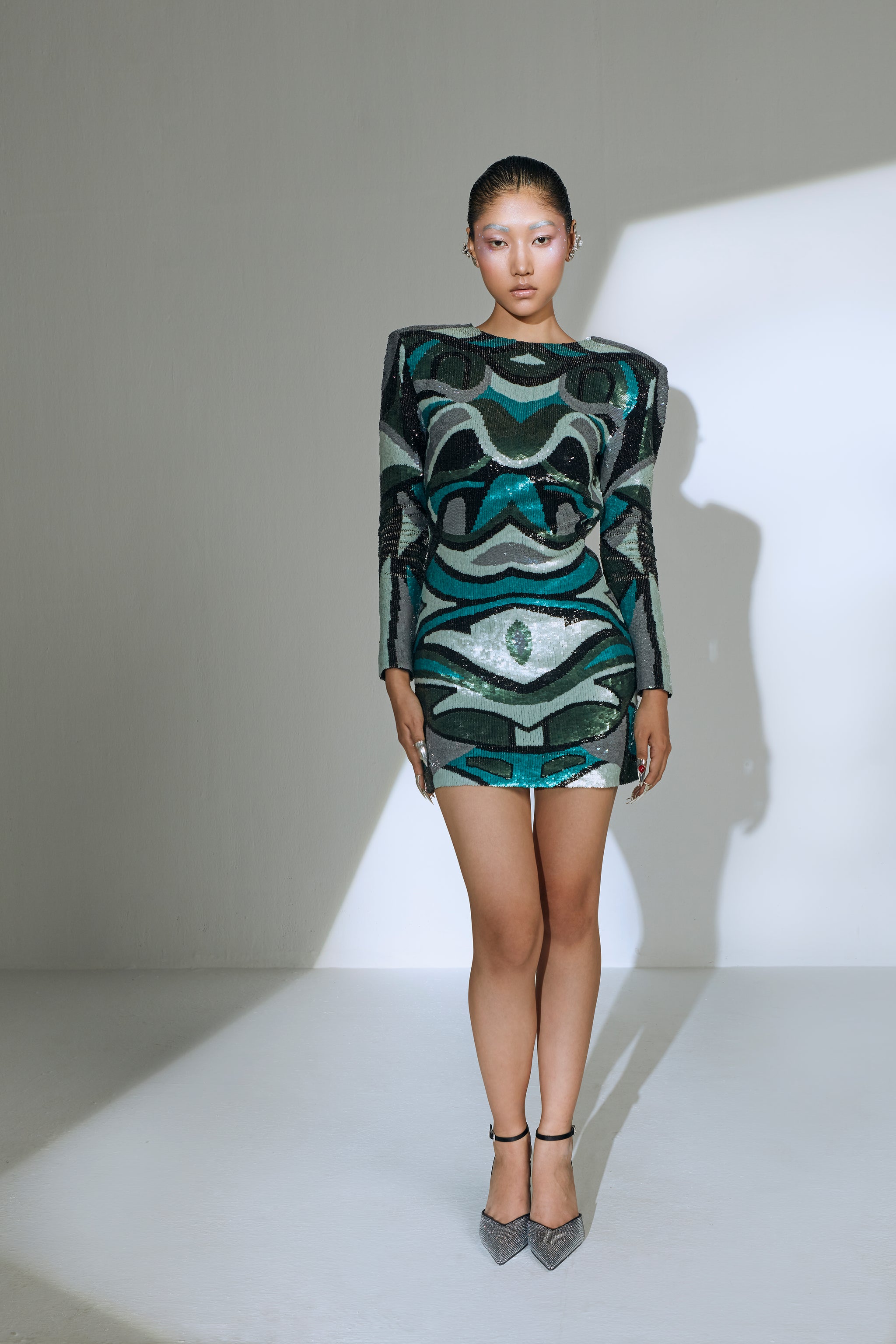 sequin shoulder pad dress Mango Warehouse Sequin Shoulder Pad Sleeveless Mini Dress