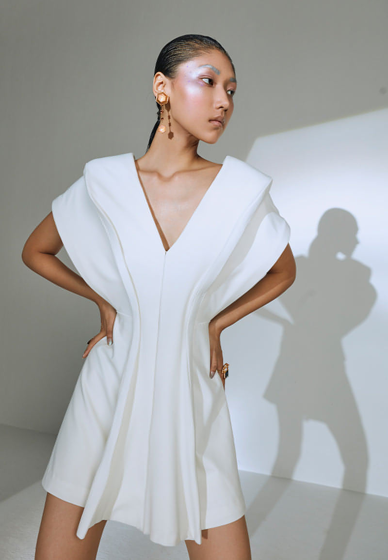 Structured Jacket Dress in White Structured Jacket Dress in White