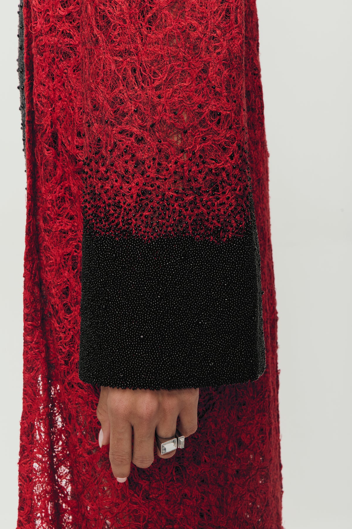 Hand Felted Gradient Jacket in Red