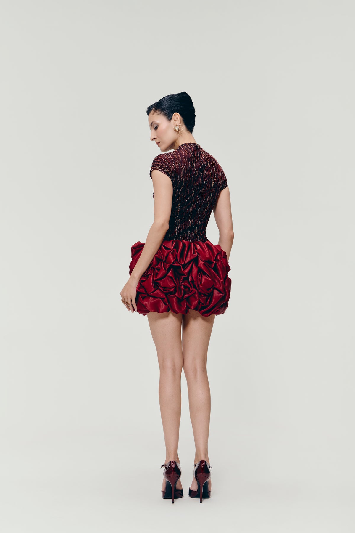 Hand Embroidered Zari Dress in Black