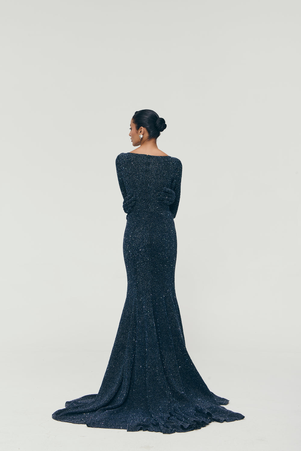 Celestial Embroidered Gown in Blue