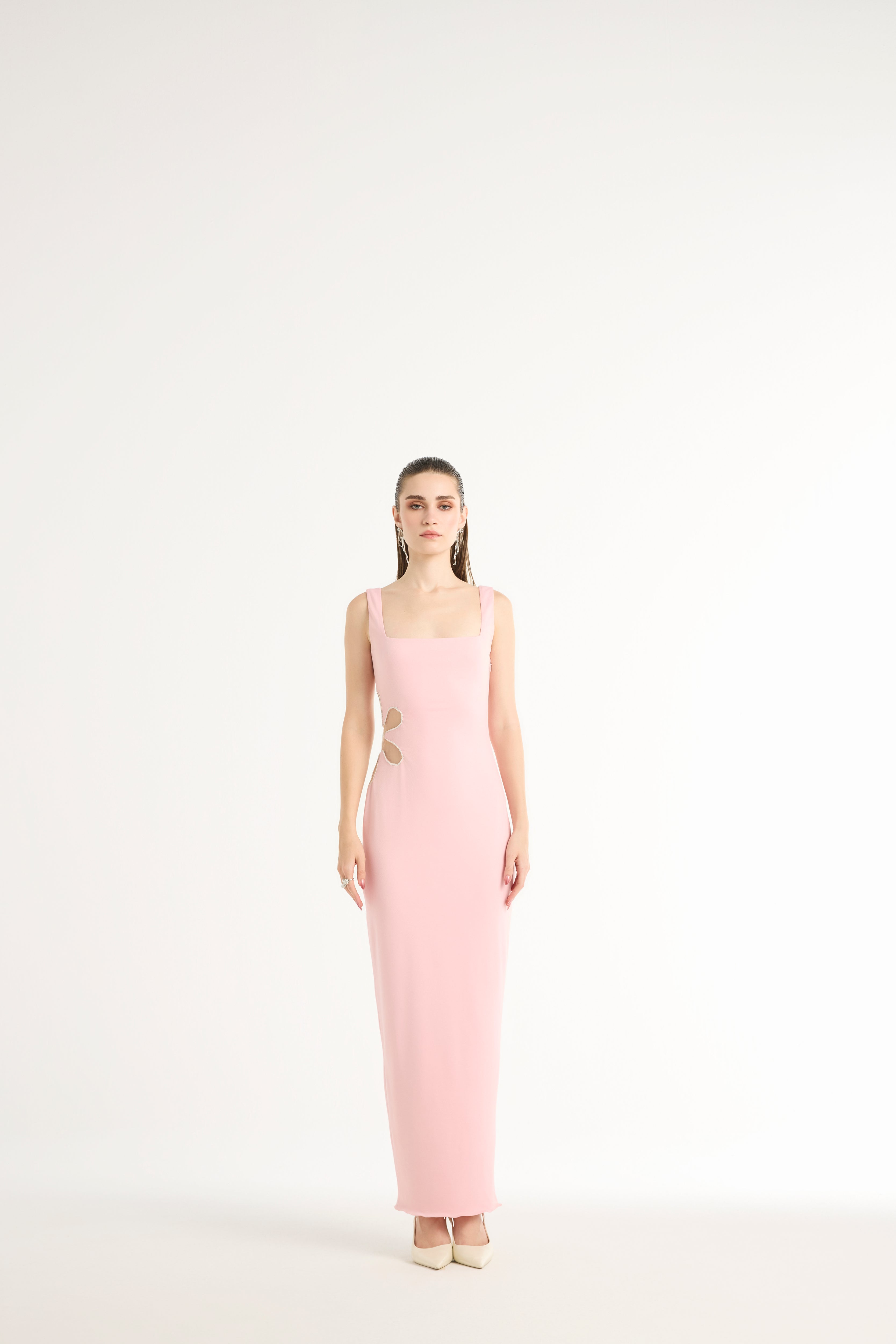 Flower Cut-Out Maxi in Pink